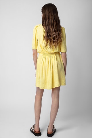 Robe patineuse en soie - Jaune
