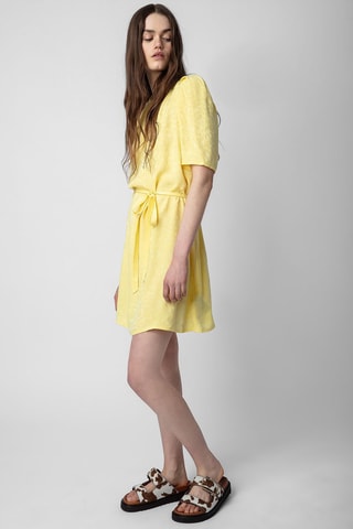 Robe patineuse en soie - Jaune