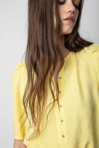 Robe patineuse en soie - Jaune