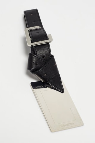 Etiquette de voyage en cuir - Noir