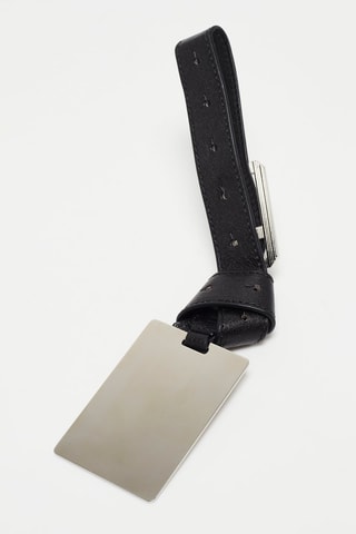 Etiquette de voyage en cuir - Noir