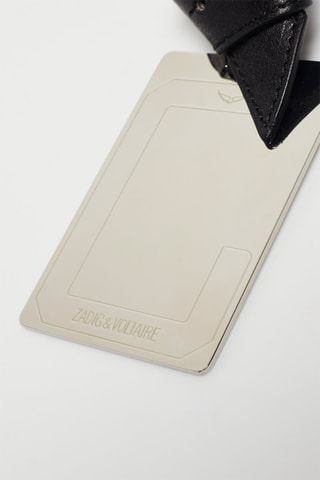 Etiquette de voyage en cuir - Noir