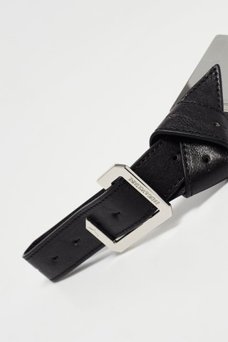 Etiquette de voyage en cuir - Noir