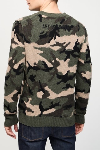 Pull en laine - Kaki chiné et beige