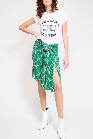 Jupe nouée en soie - Vert