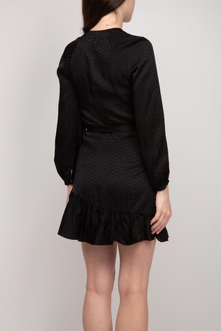 Robe portefeuille en laine et cachemire - Noir