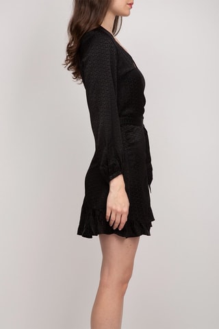 Robe portefeuille en laine et cachemire - Noir