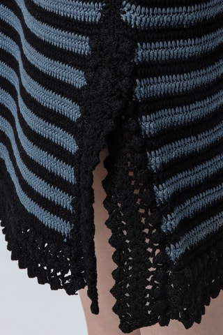 Jupe patineuse en coton biologique taille haute - Noir et ciel