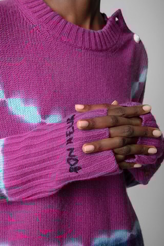 Pull tie and dye en cachemire - Mauve