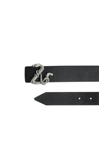 Ceinture en cuir de vachette - Noir