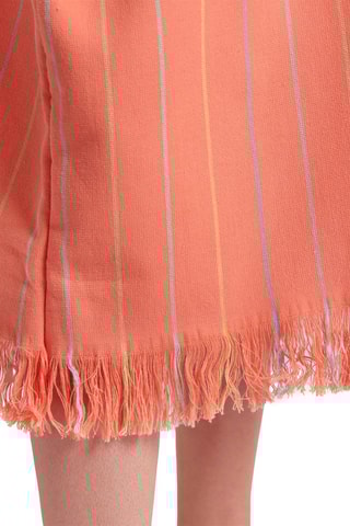 Poncho à capuche - Orange et bleu clair