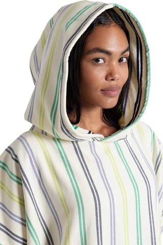 Poncho à capuche - Ecru et vert clair
