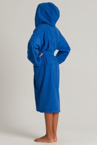 Peignoir à capuche Zeppelin - Bleu roi