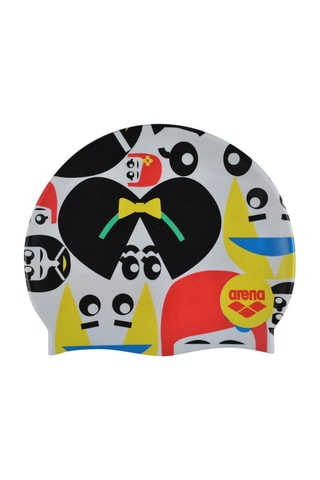 Bonnet de bain en silicone Junior - Blanc et noir