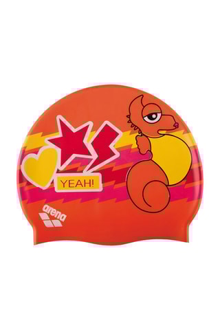Bonnet de bain en silicone - 
Orange et rose
