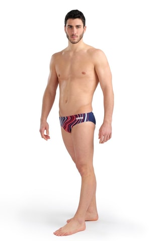 Slip de bain - Bleu marine et rouge