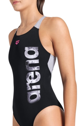 Maillot 1 pièce Airbrush Graphic - Noir