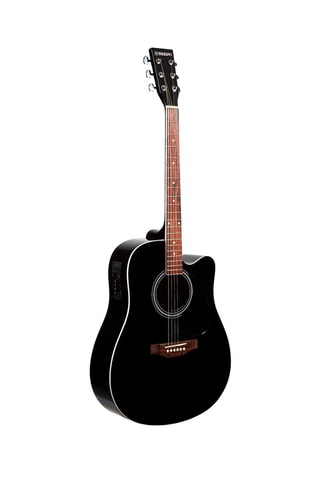 Guitare folk électro avec housse - Noir