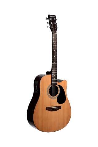 Guitare folk électro dreadnought avec housse - Naturel