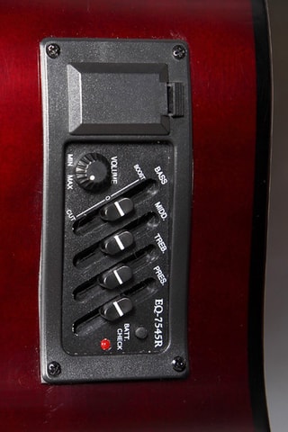 Guitare folk électro dreadnought avec housse - Jaune et marron