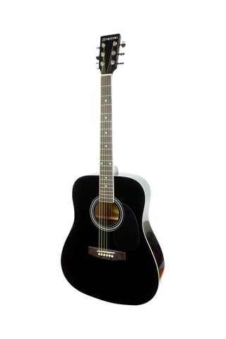 Guitare folk et housse - Noir