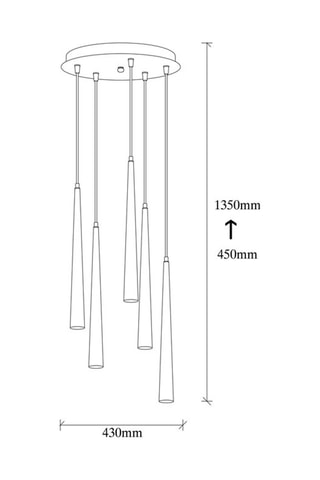 Ledhanglamp Ugur - Zwart - 5 x 3 W