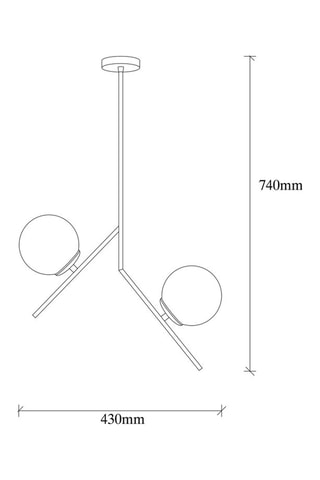 Hanglamp Dolunay - Zwart en Wit - 100 W