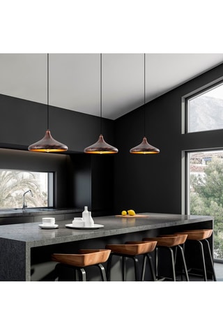 Hanglamp - Zwart en Koperkleurig - 40 W