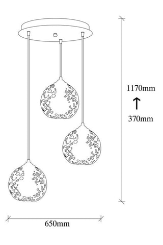 Hanglamp Fellini - Zwart - 3 x 100 W
