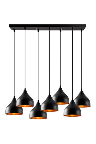 Hanglamp Tattoo - Zwart en Goudkleurig - 7 x 60 W