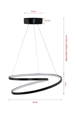 Ledhanglamp Whirpool - Zwart