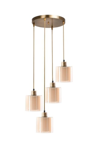 Hanglamp Yeni - Beige en Goudkleurig - 60 W