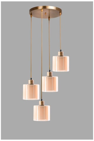 Hanglamp Yeni - Beige en Goudkleurig - 60 W