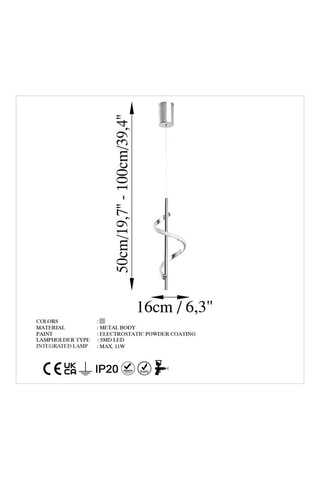 Ledhanglamp Likma - Zilverkleurig - 11 W