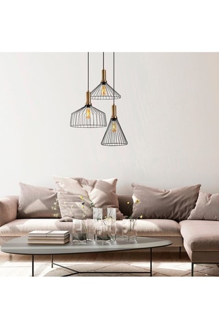 Hanglamp Dear - Zwart en Goudkleurig - 3 x 15 W