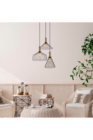 Hanglamp Dear - Zwart en Goudkleurig - 3 x 15 W