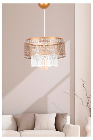 Hanglamp Goudkleurig en Wit