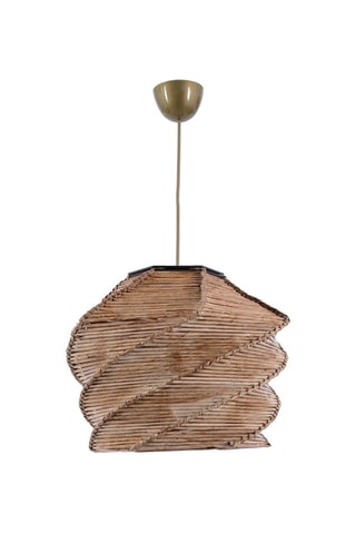 Bamboehouten Hanglamp Ruche - Naturel en Goudkleurig - 45 - 60 W