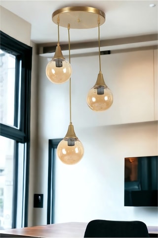 Hanglamp - Goudkleurig - 3 x 60 W