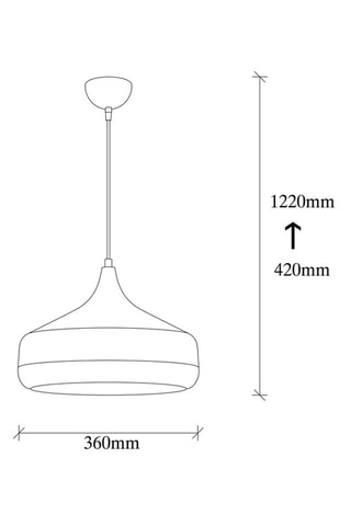 Hanglamp Yildo - Zwart en Goudkleurig - 40 W