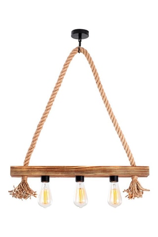 Houten Hanglamp Erebos - Naturel - 3 x 40 W