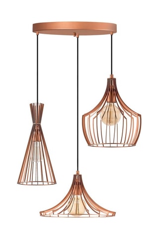 Hanglamp Mezopotamya - Koperkleurig en Zwart - 3 x 40 W