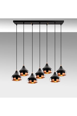 Hanglamp Yildo - Zwart en Goudkleurig - 7 x 40 W