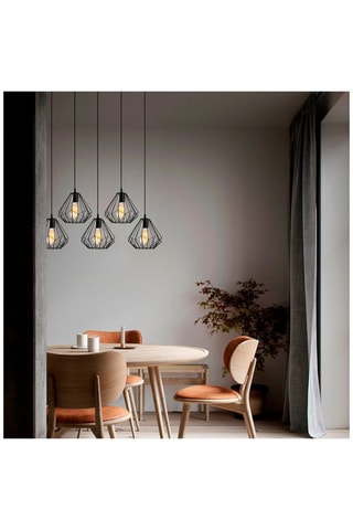 Hanglamp Diamond - Zwart - 5 x 100 W