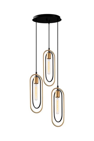 Hanglamp Cerco - Zwart en Goudkleurig - 3 x 60 W