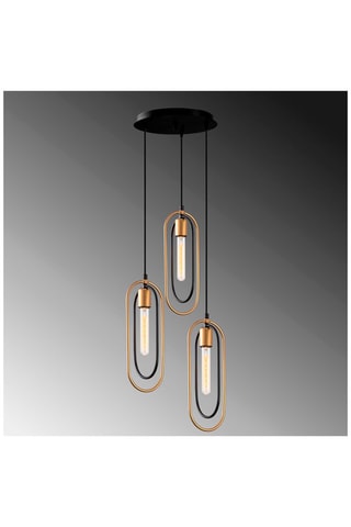 Hanglamp Cerco - Zwart en Goudkleurig - 3 x 60 W