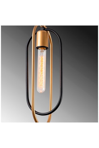 Hanglamp Cerco - Zwart en Goudkleurig - 3 x 60 W