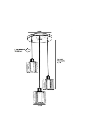 Hanglamp Yeni Sahra - Bronskleurig - 3 x 60 W 