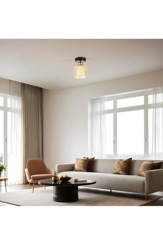 Plafondlamp - Amber en Zwart - 40 W