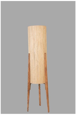 Houten Staanlamp op Driepoot Navas - Naturel en Beige - 60 W